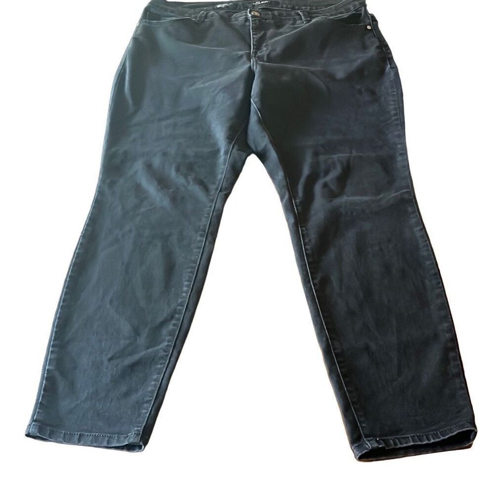 Nine West Black Cigarette Skinny Leg Cotton Blend Pull On Jeans Size 16 Workwear